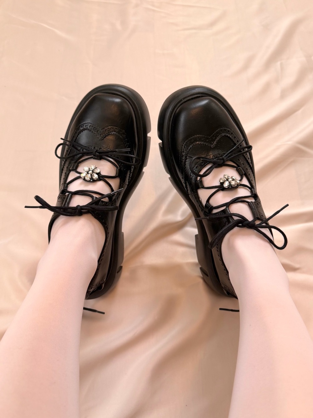 Simone Rocha Black Open Lace Up Brogue - Picture 2 of 10